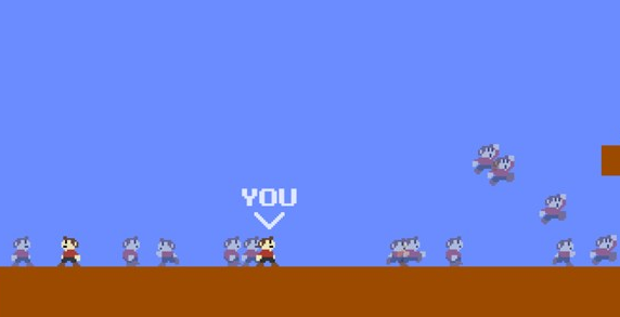 油管播主自制网页版《超级马里奥大逃杀》，任